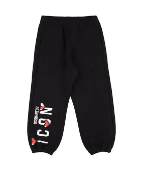 Dsquared2 Track Pants Icon Hearts Black