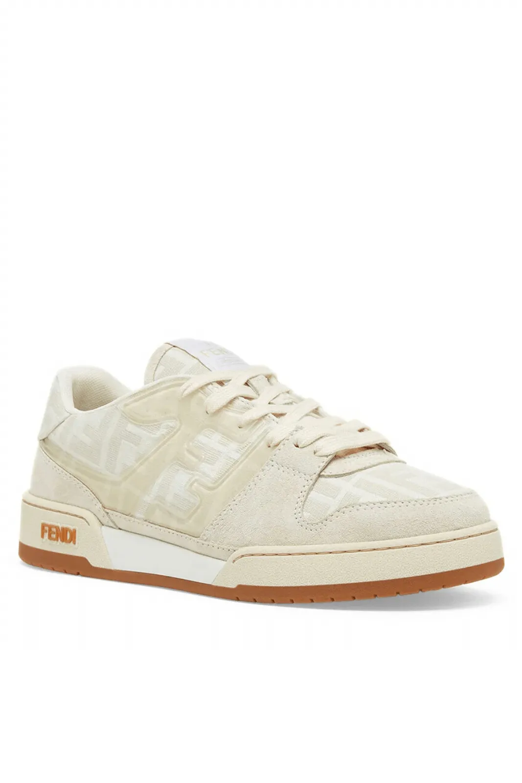 Fendi Match Canvas low-tops with white suede sneakers