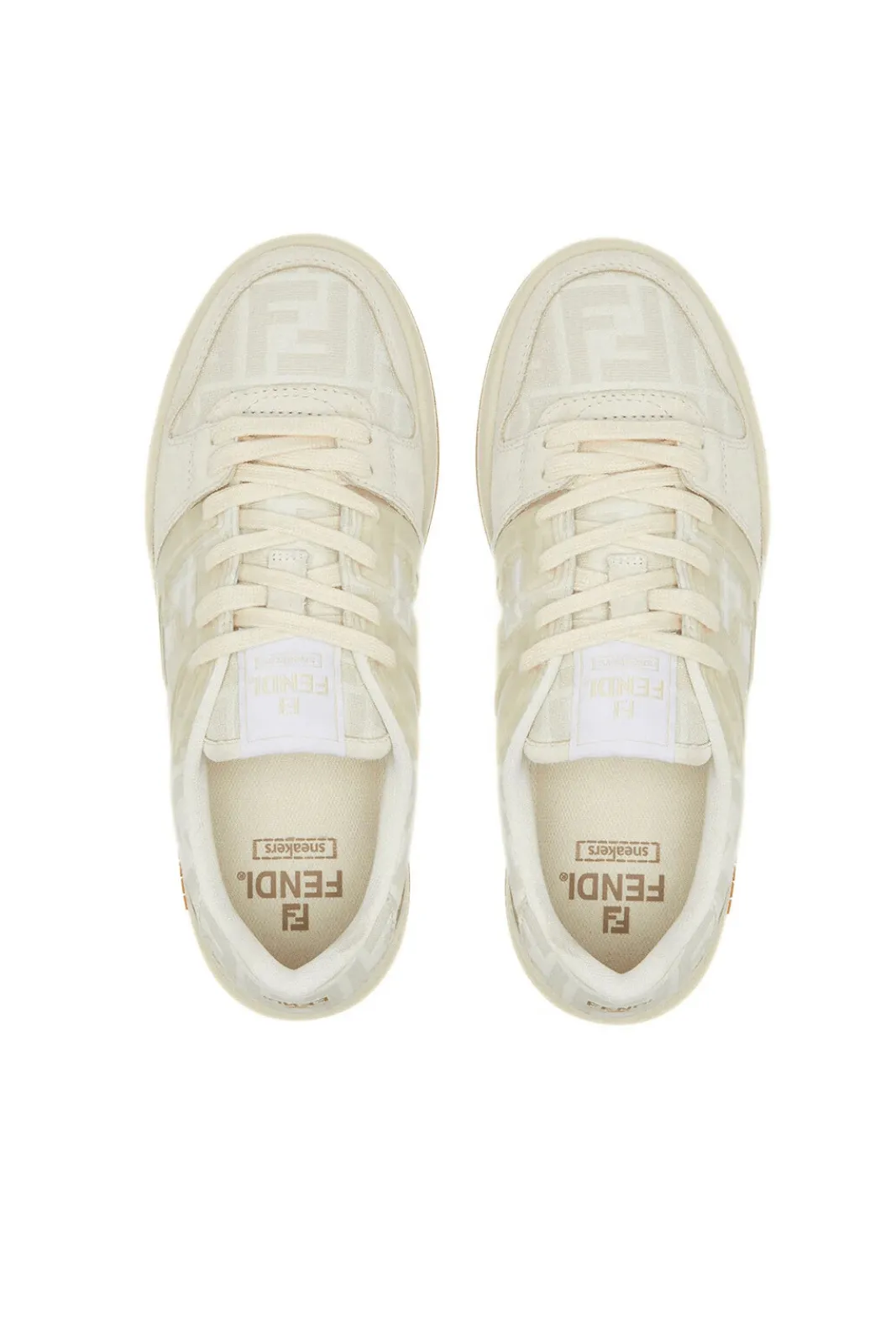 Fendi Match Canvas low-tops with white suede sneakers