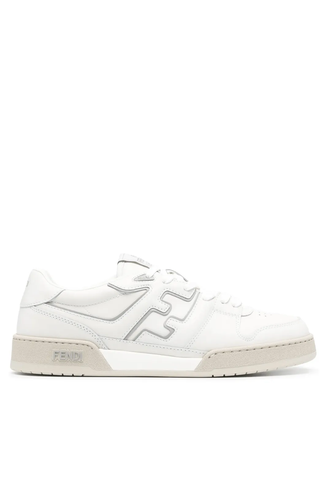 Fendi Match FF-applique leather White grey sneakers