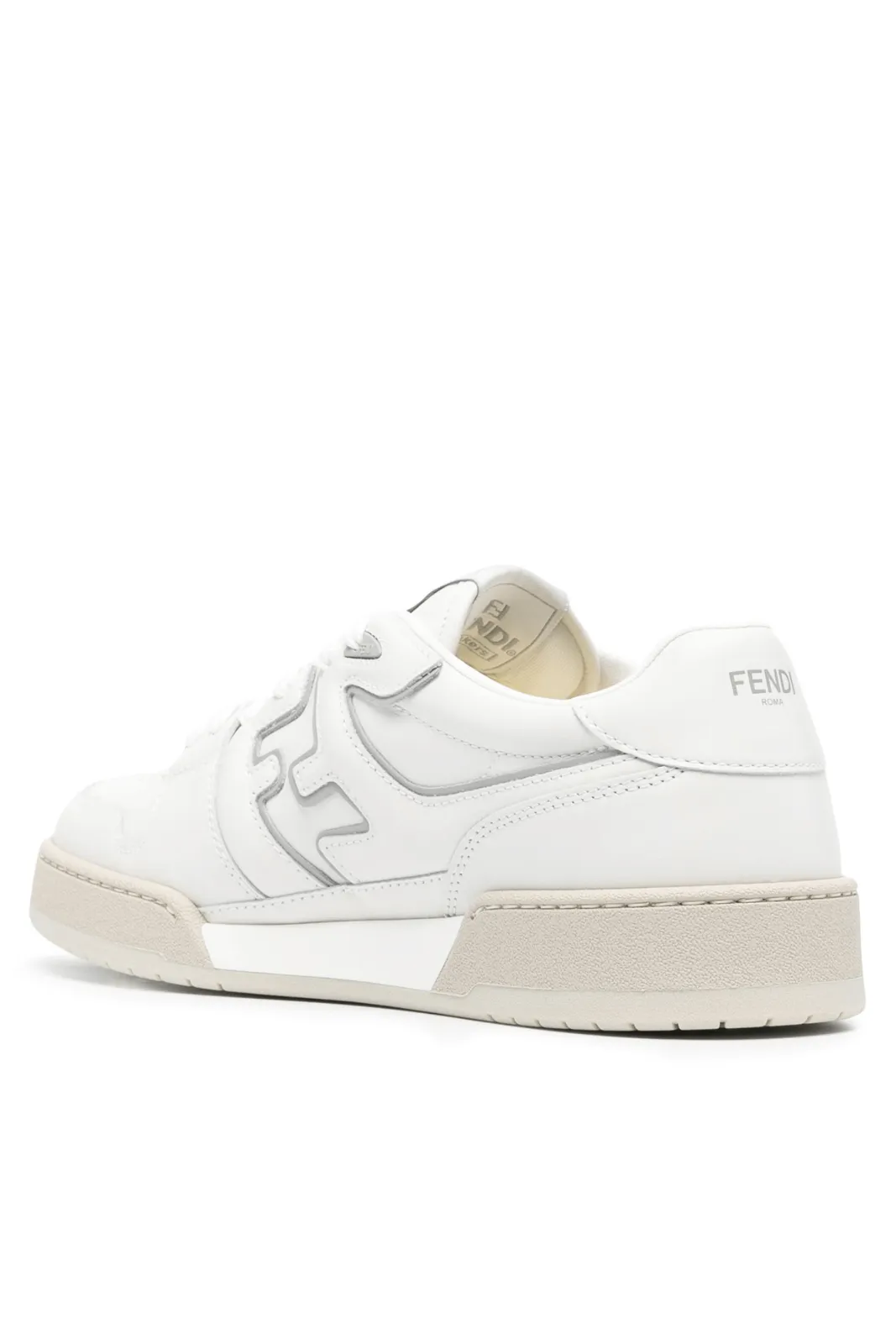 Fendi Match FF-applique leather White grey sneakers