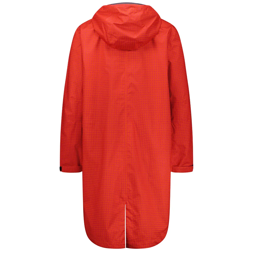 Georgie Women's Rain Coat - Blood Orange/Fuchsia Check