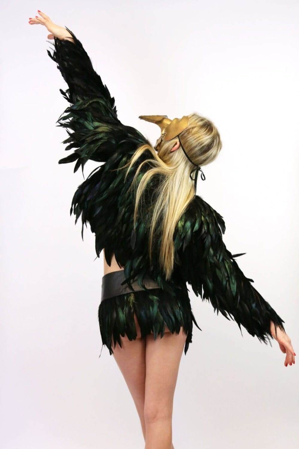 Her Bespoke Feather Coat