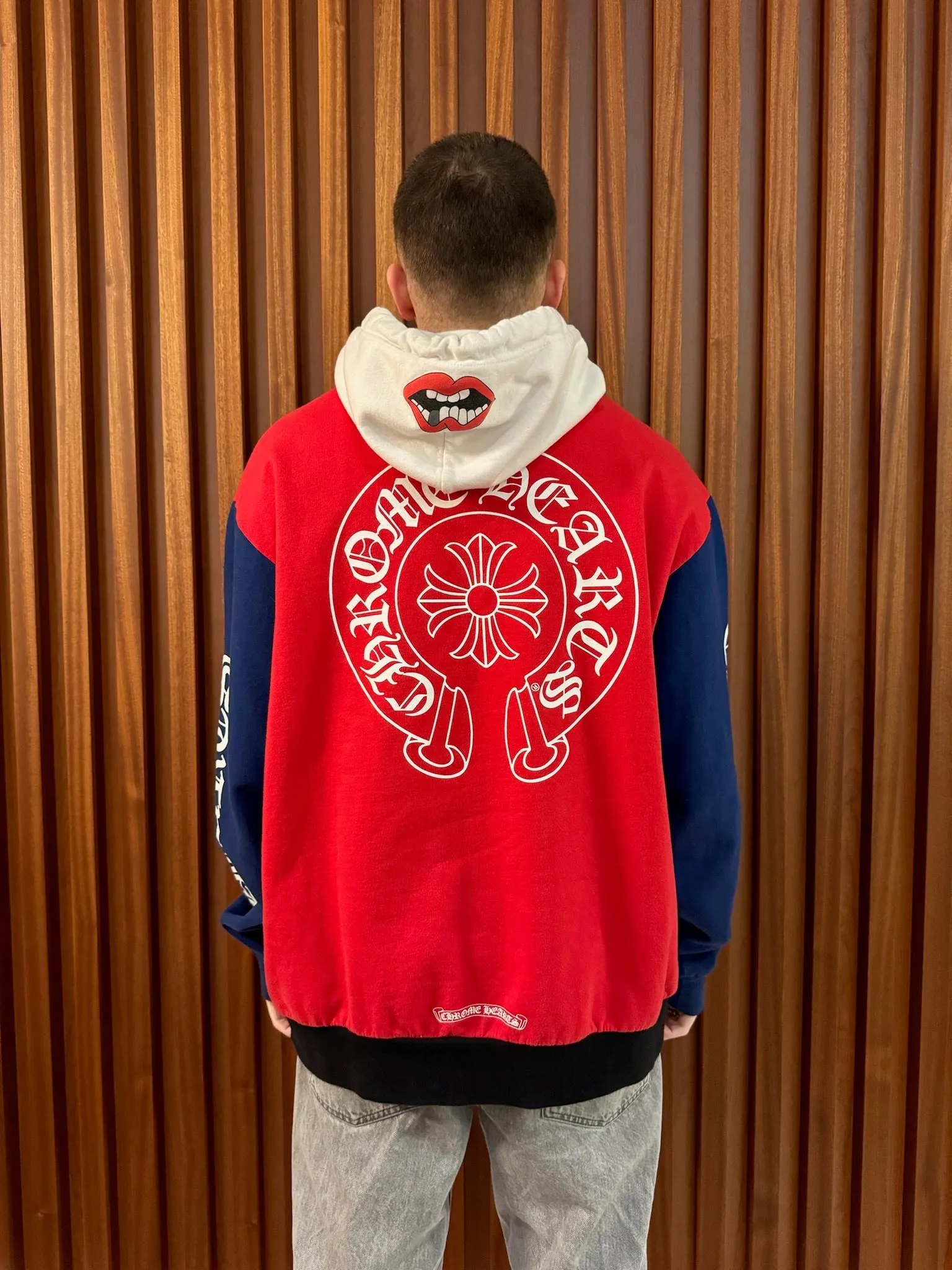 Hoodie CHROME HEARTS Matty Boy Blue Red White Vintage