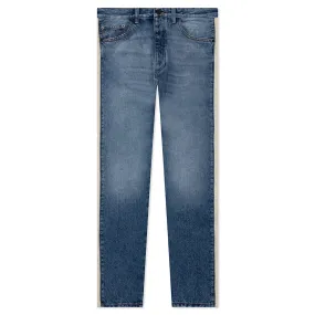 Indigo Track Denim Pants - Light Blue