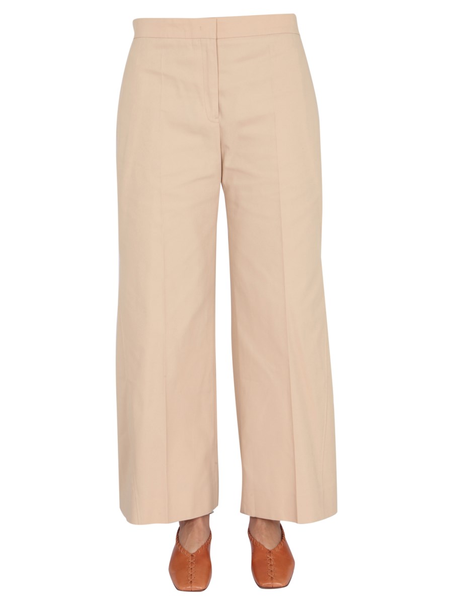 JIL SANDER    WIDE LEG COTTON PANTS