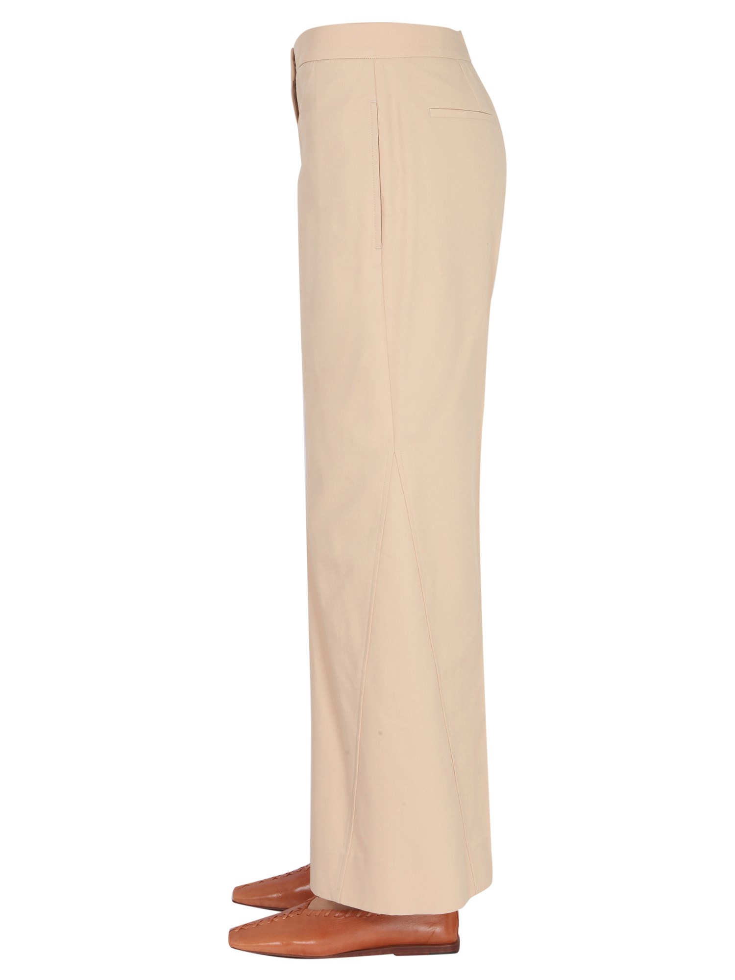 JIL SANDER    WIDE LEG COTTON PANTS