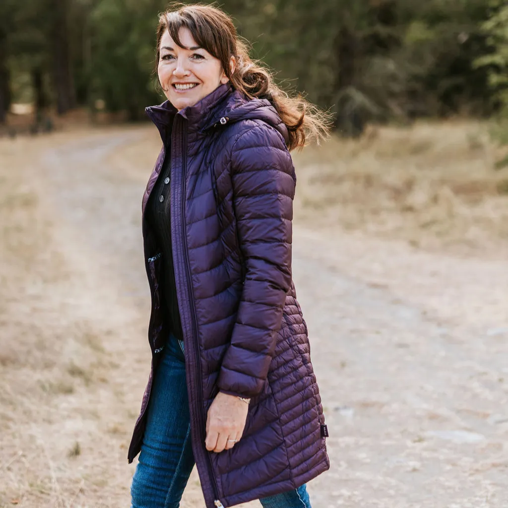 Judy - Women's 90/10 Packable Coat || Midnight Plum