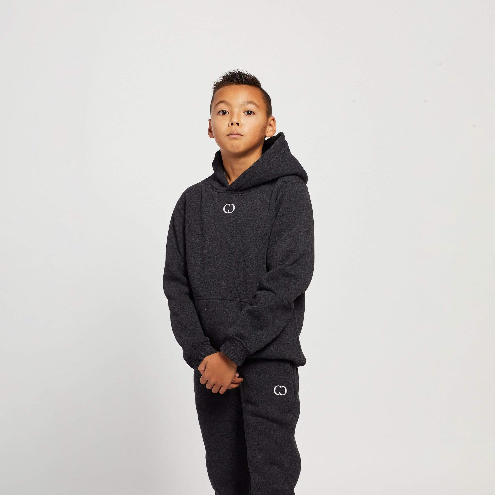 KIDS ECO HOODIE - CHARCOAL