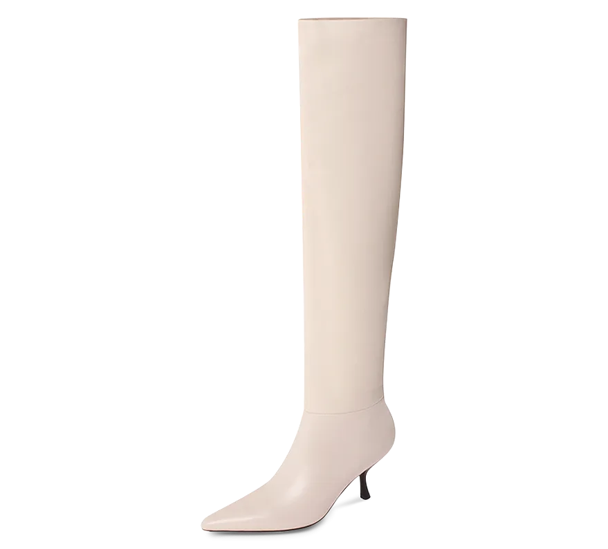 Kitten Heel Knee High Boots