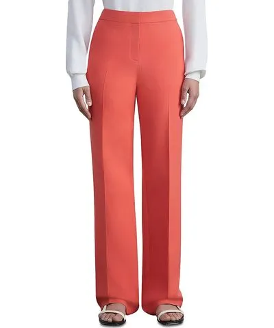 Lafayette 148 New York Womens High Waist Seamed Trouser Pants