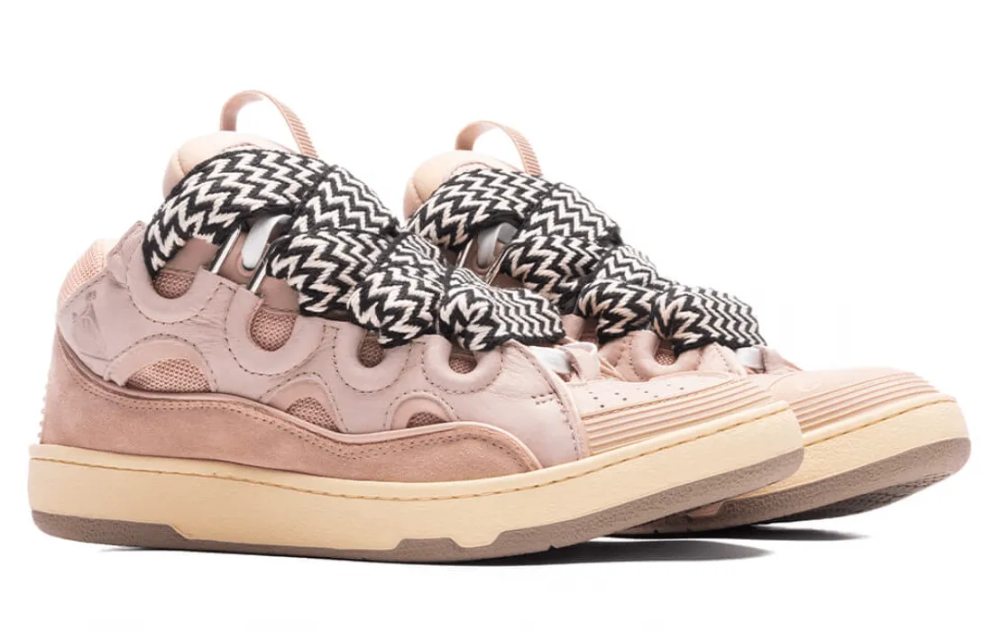 Lanvin Leather Curb Sneaker Pale Pink