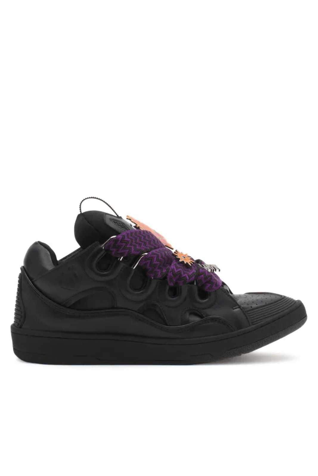 Lanvin X future curb 3.0 leather black sneakers for men