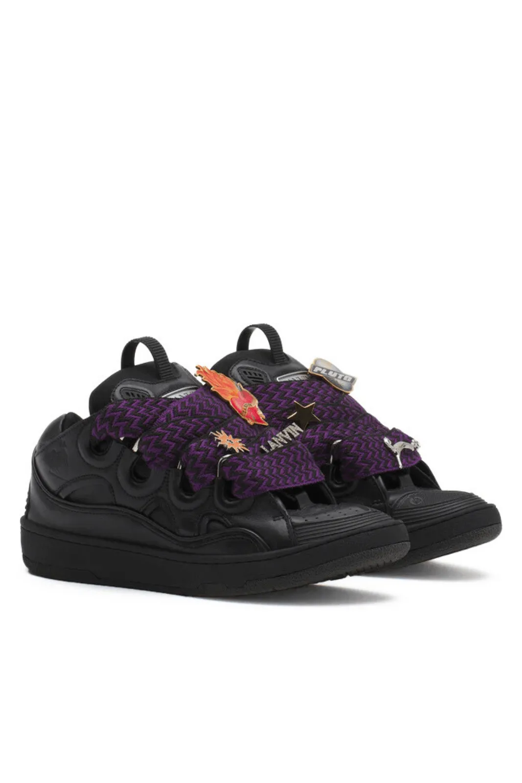 Lanvin X future curb 3.0 leather black sneakers for women