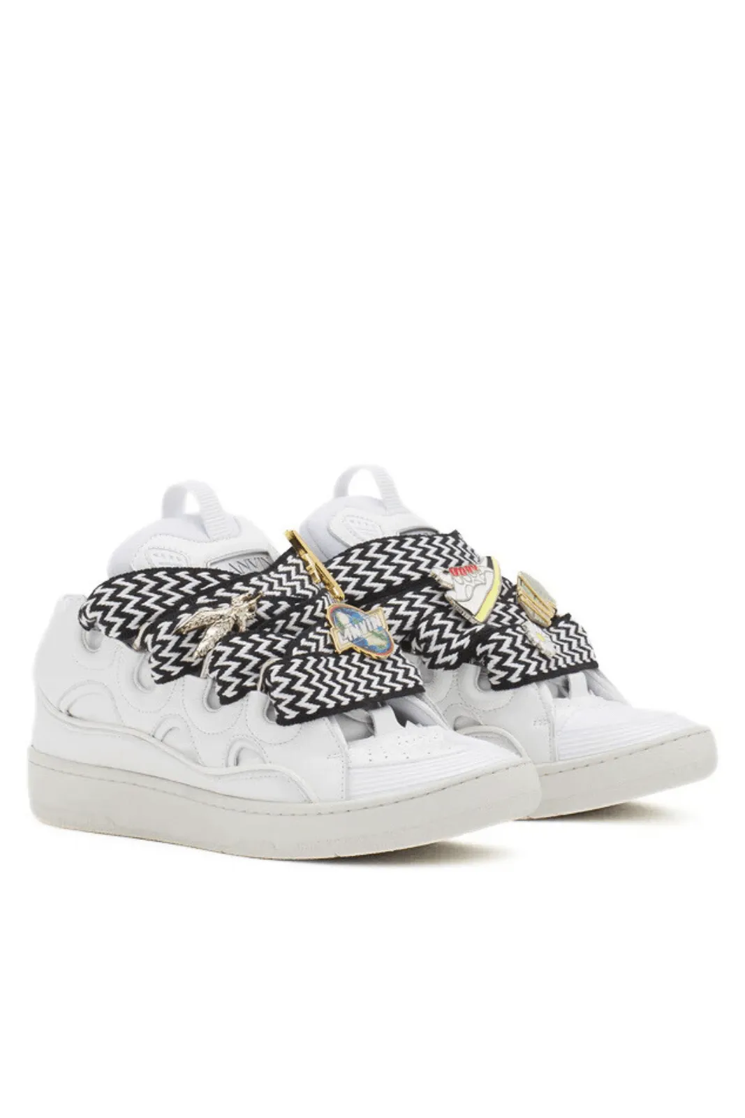 Lanvin X future curb 3.0 leather white sneakers for men