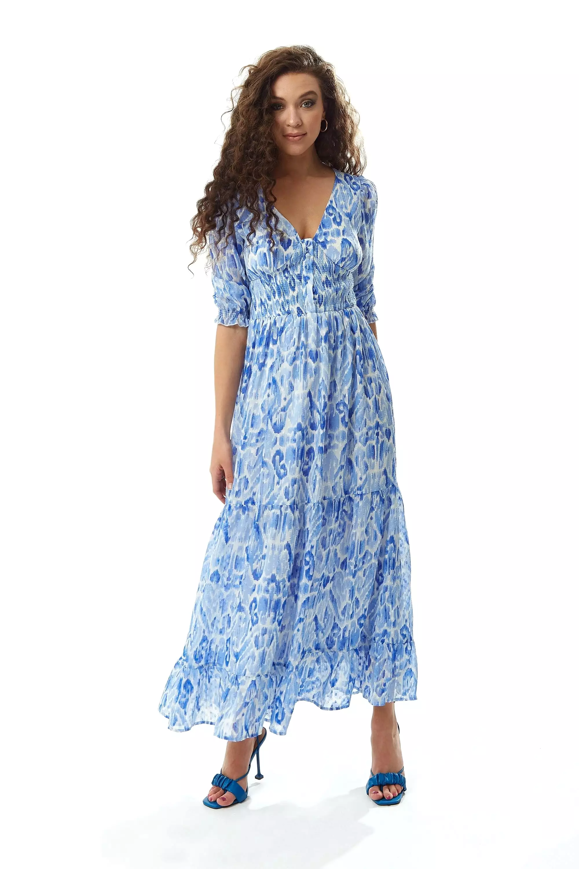 Liquorish Floral Maxi Chiffon Dress