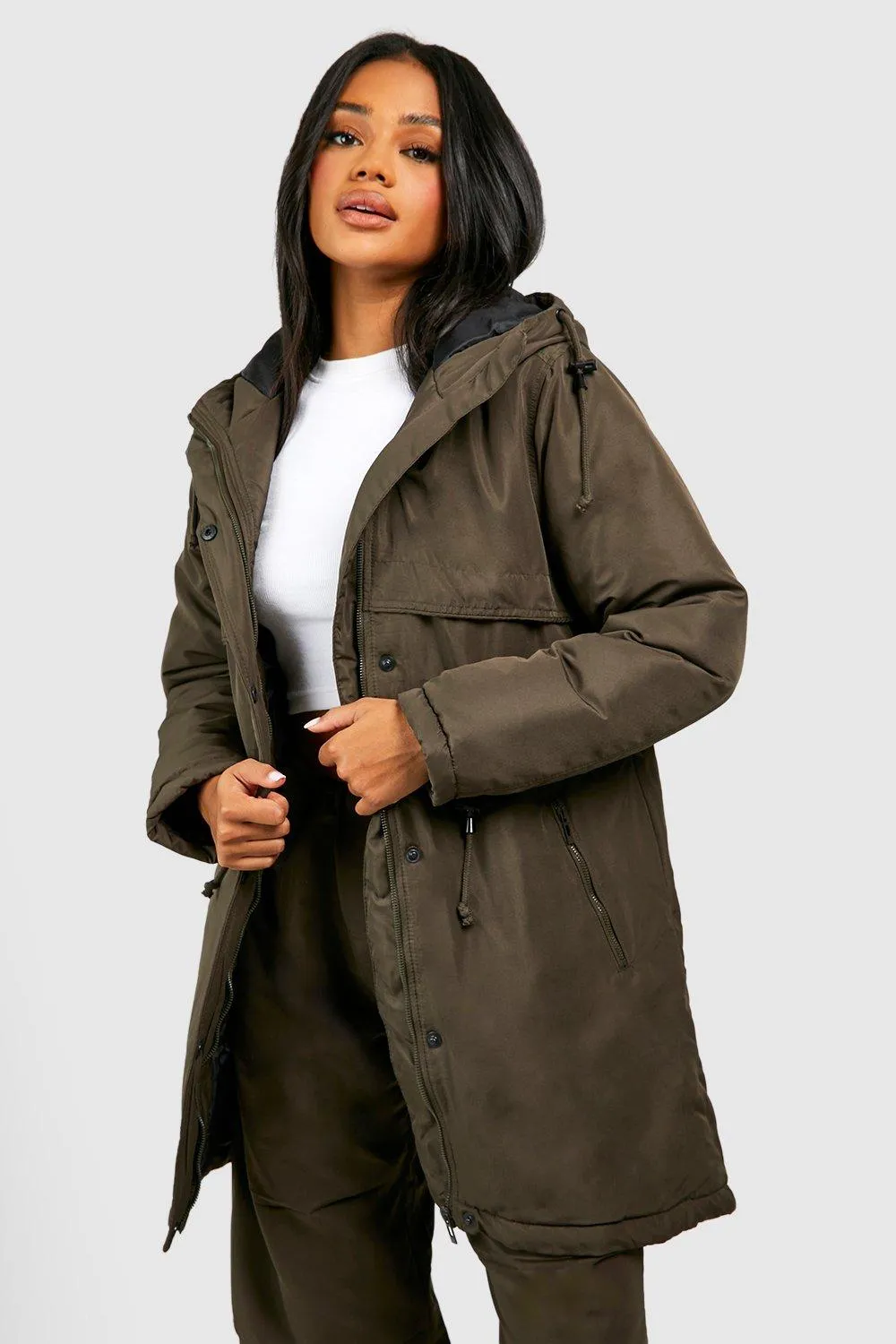 Longline Padded Parka Coat