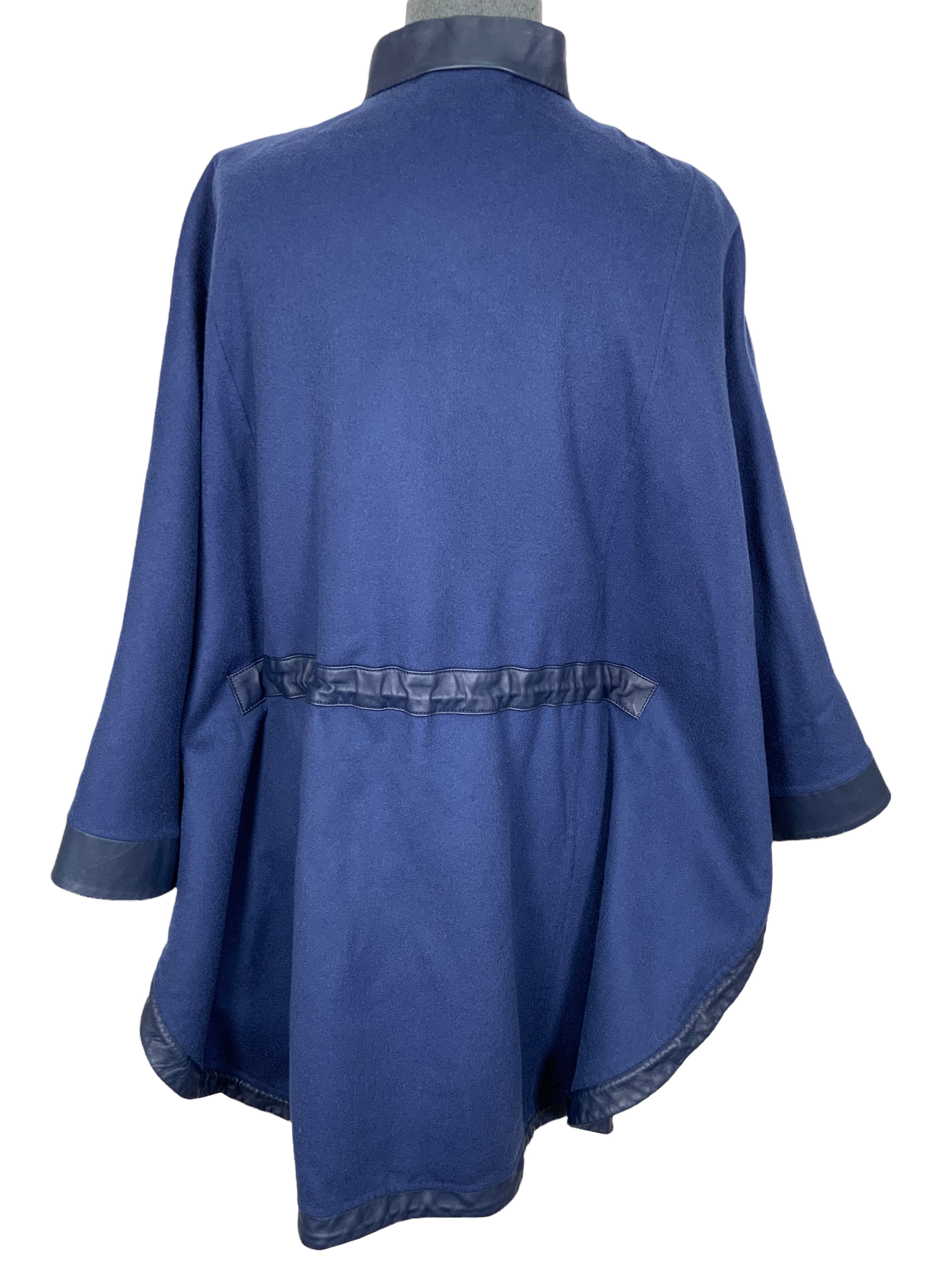 Loro Piana Cashmere and Lambskin Leather Poncho