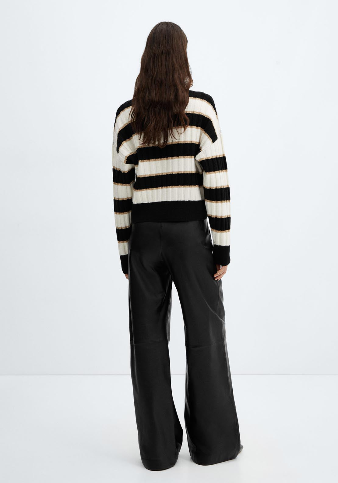 Lurex details striped sweater