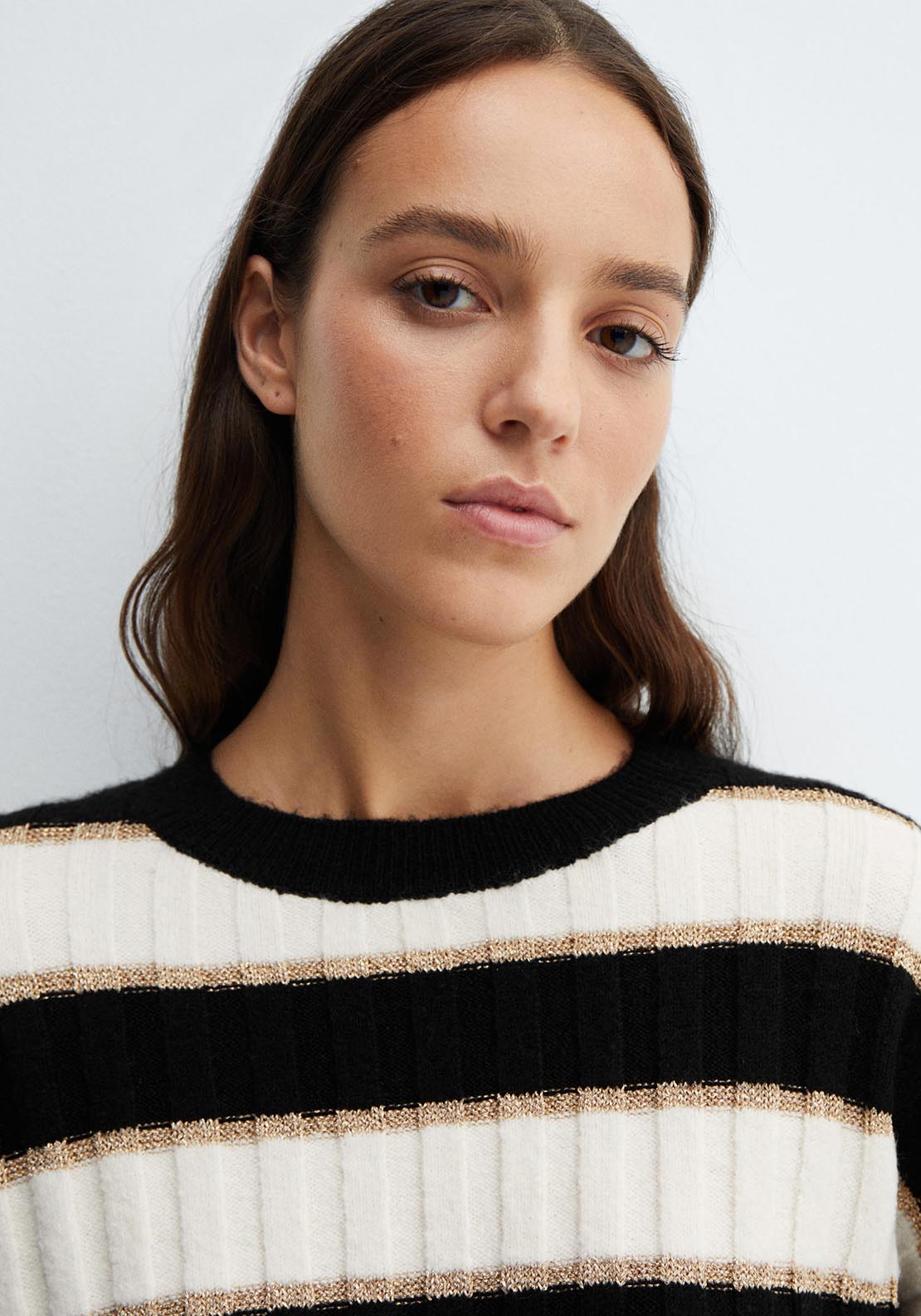 Lurex details striped sweater