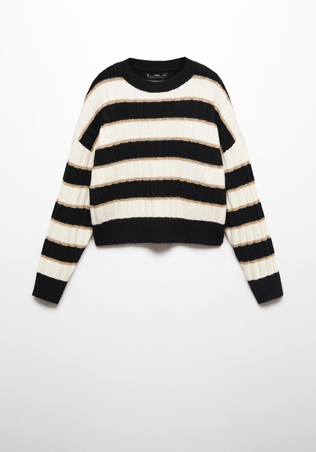 Lurex details striped sweater