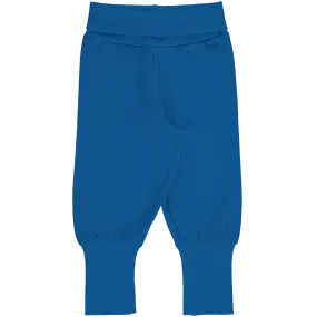 Maxomorra Blue Organic Cotton Rib Pants