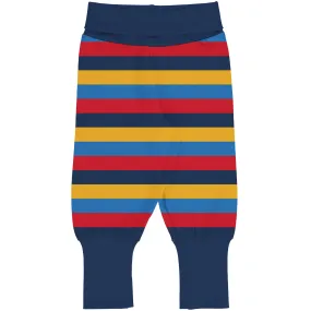 Maxomorra Blue Stripes Cotton Rib Pants