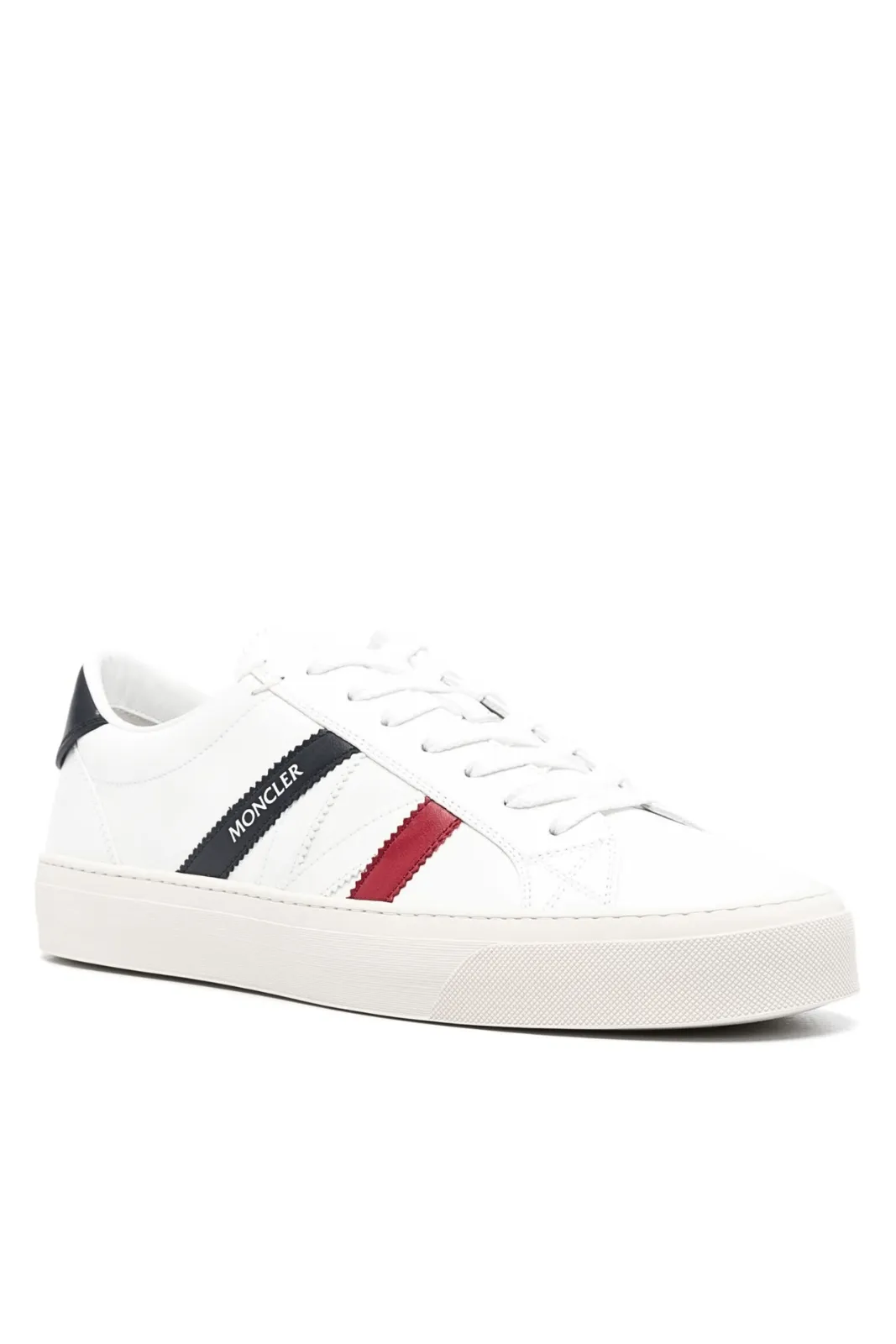 Moncler Monaco 2 leather Man White sneakers