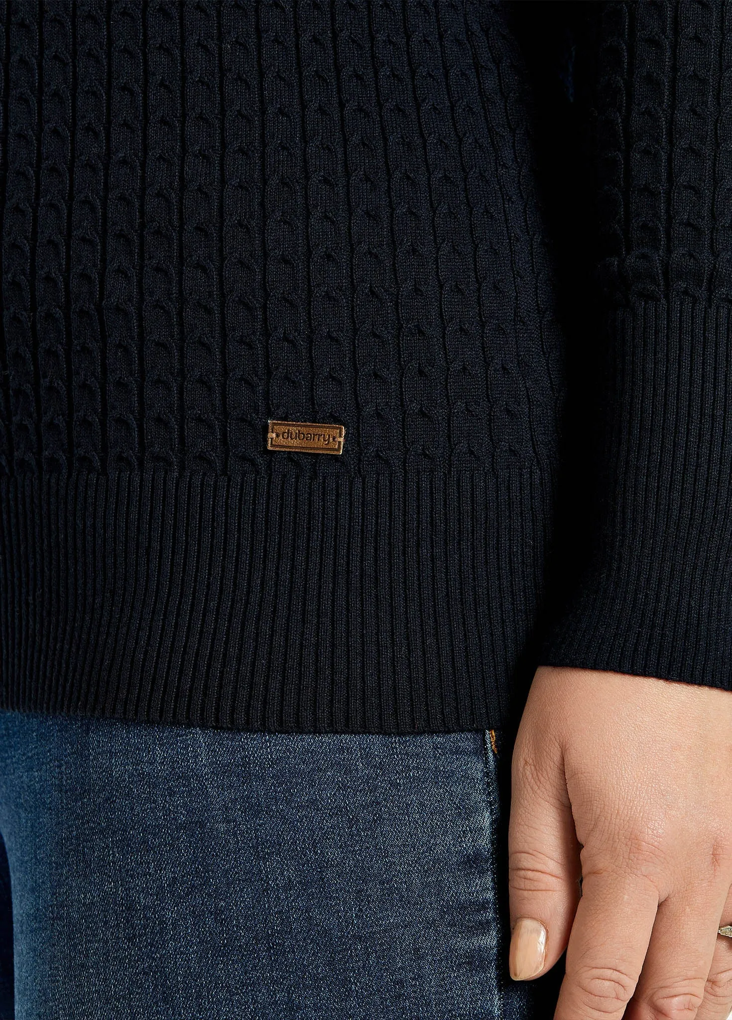 Monkstown Cable Stitch Sweater - Navy