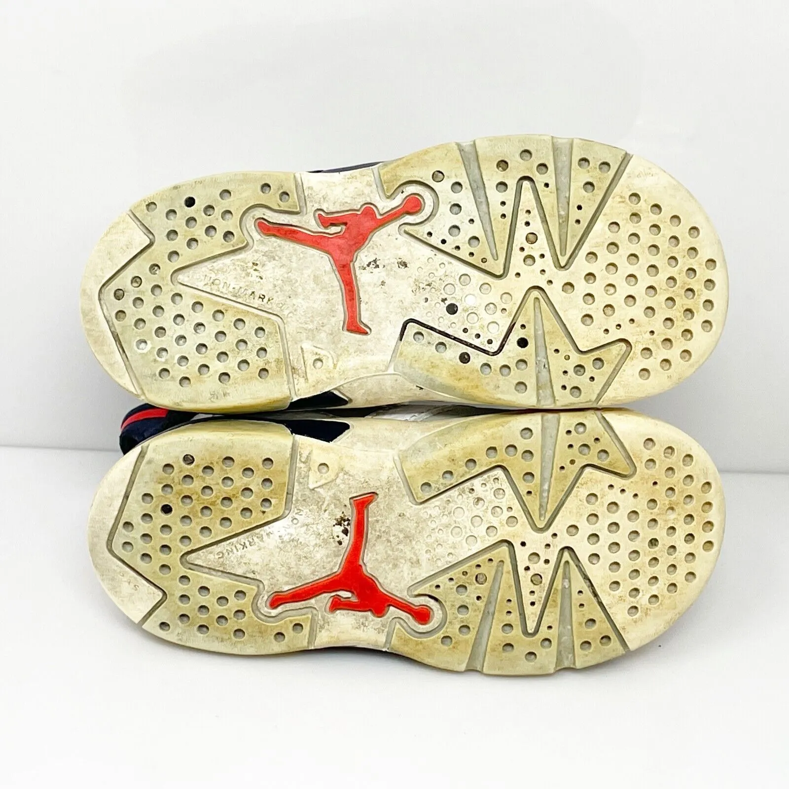 Nike Boys Air Jordan 6 384667-104 White Basketball Shoes Sneakers Size 7C
