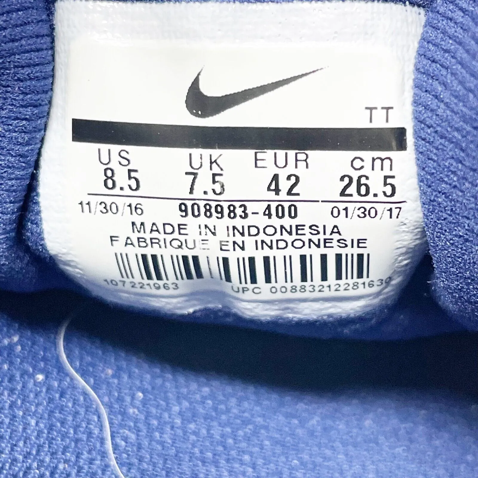 Nike Mens Flex Contact 908983-400 Blue Running Shoes Sneakers Size 8.5