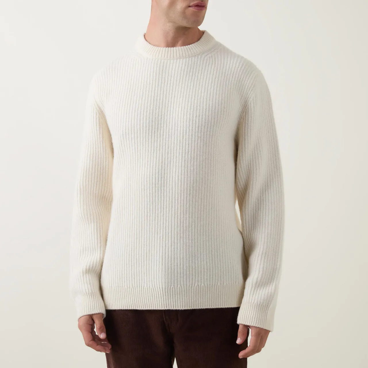 NUDIE JEANS The Sustainable Edit August Rib-Knit Sweater - Off White