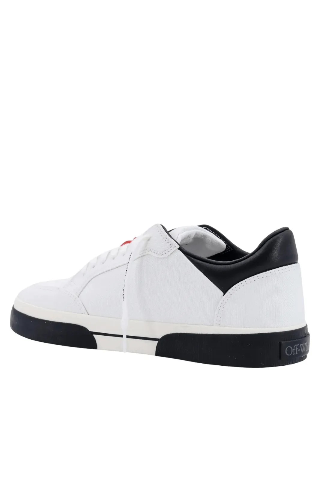 Off-White Vulcanized Arrow Embroidered Canvas Leather Sneakers Black White