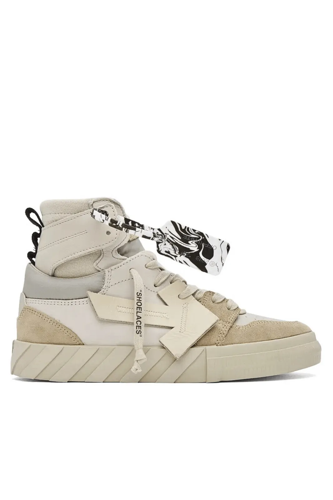 Off-White Vulcanized High-Top Sneakers White, Beige, Grey