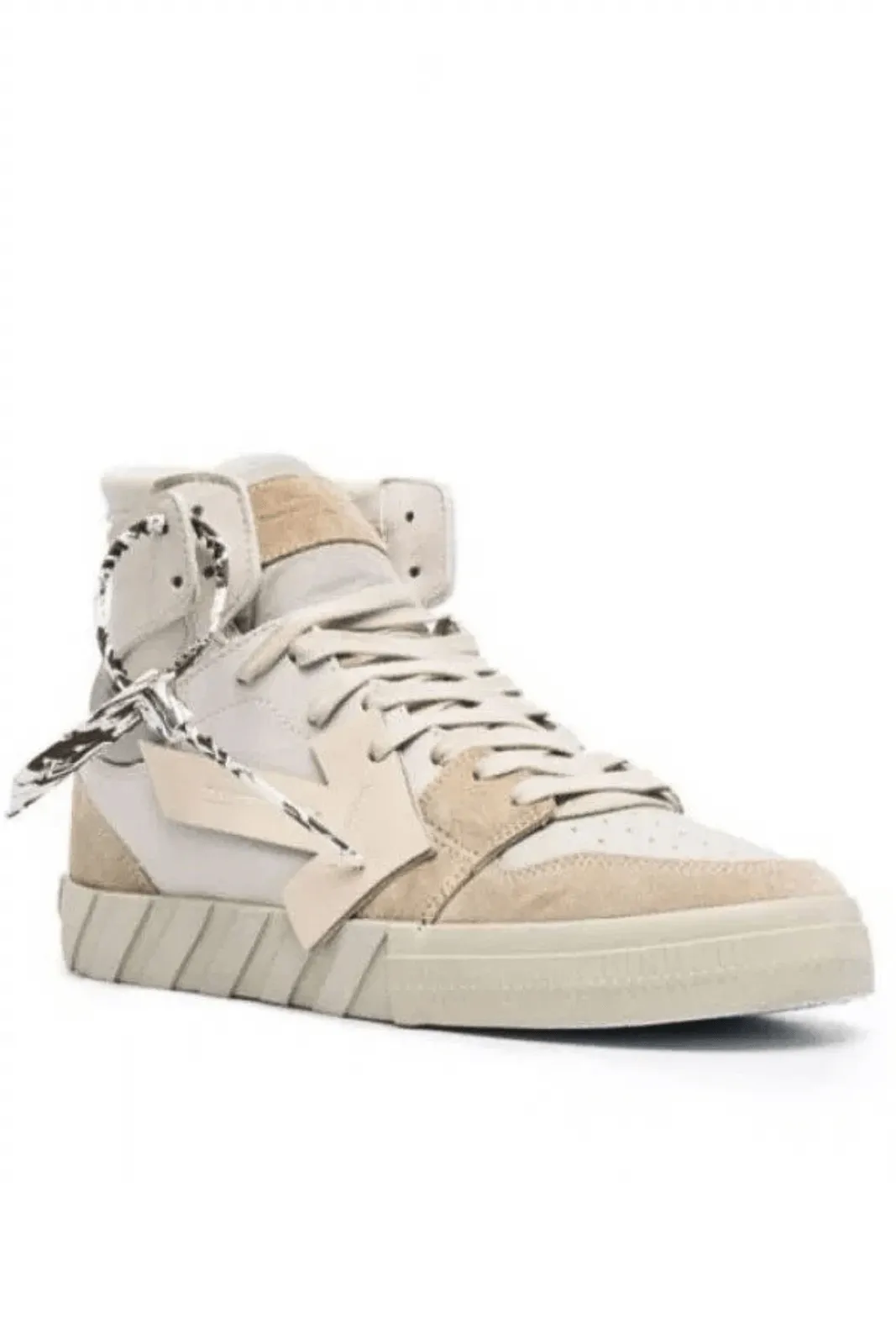 Off-White Vulcanized High-Top Sneakers White, Beige, Grey