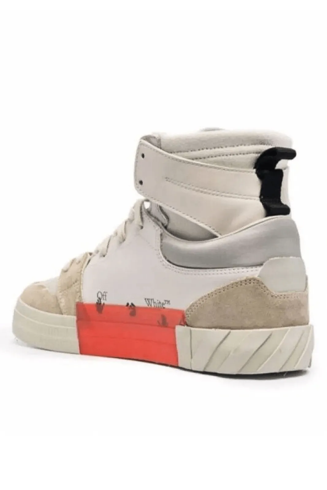 Off-White Vulcanized High-Top Sneakers White, Beige, Grey