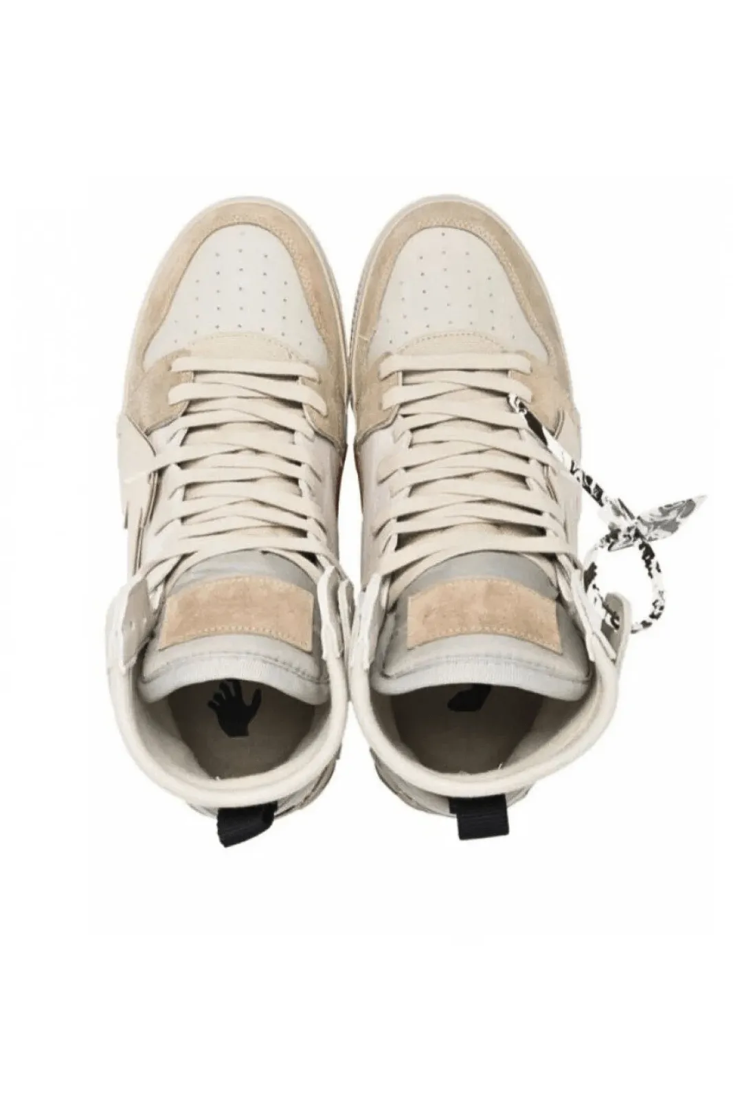 Off-White Vulcanized High-Top Sneakers White, Beige, Grey