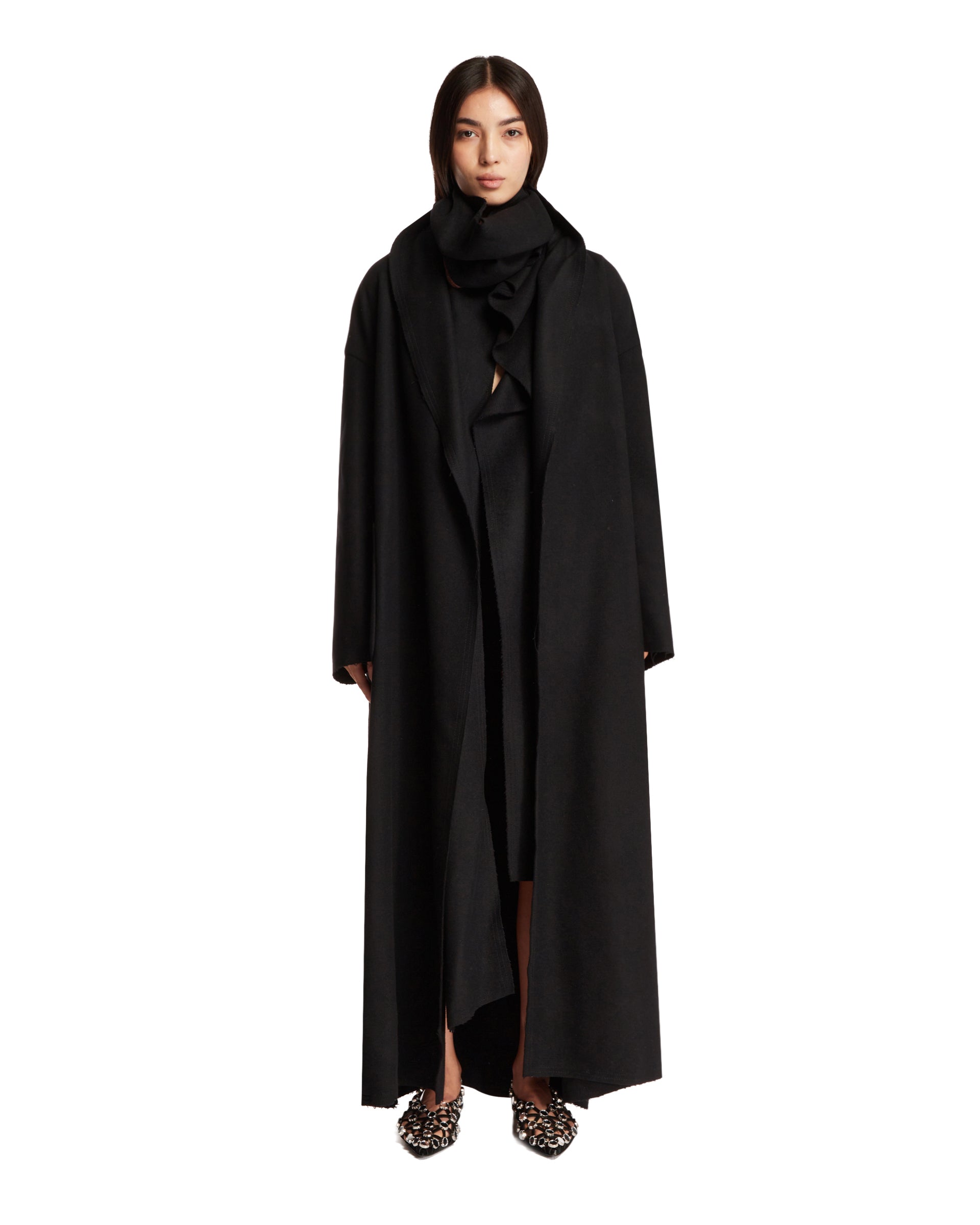 Oversized Black Wool Coat