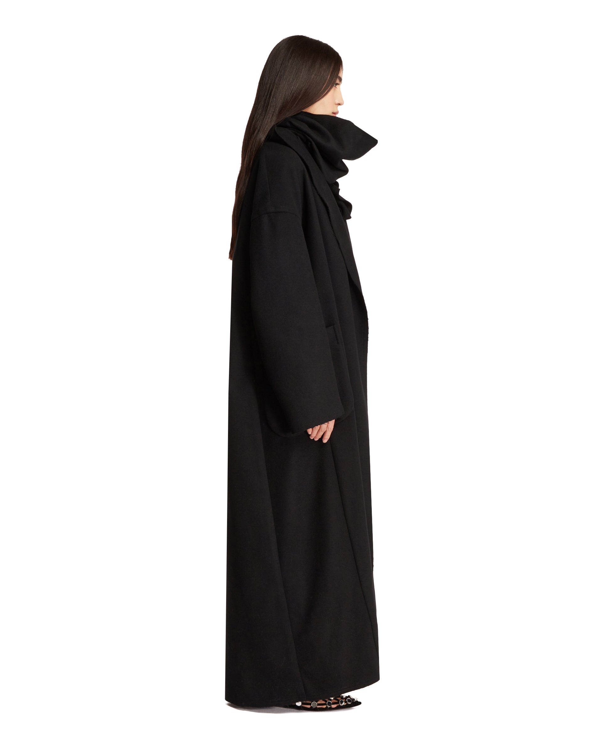 Oversized Black Wool Coat