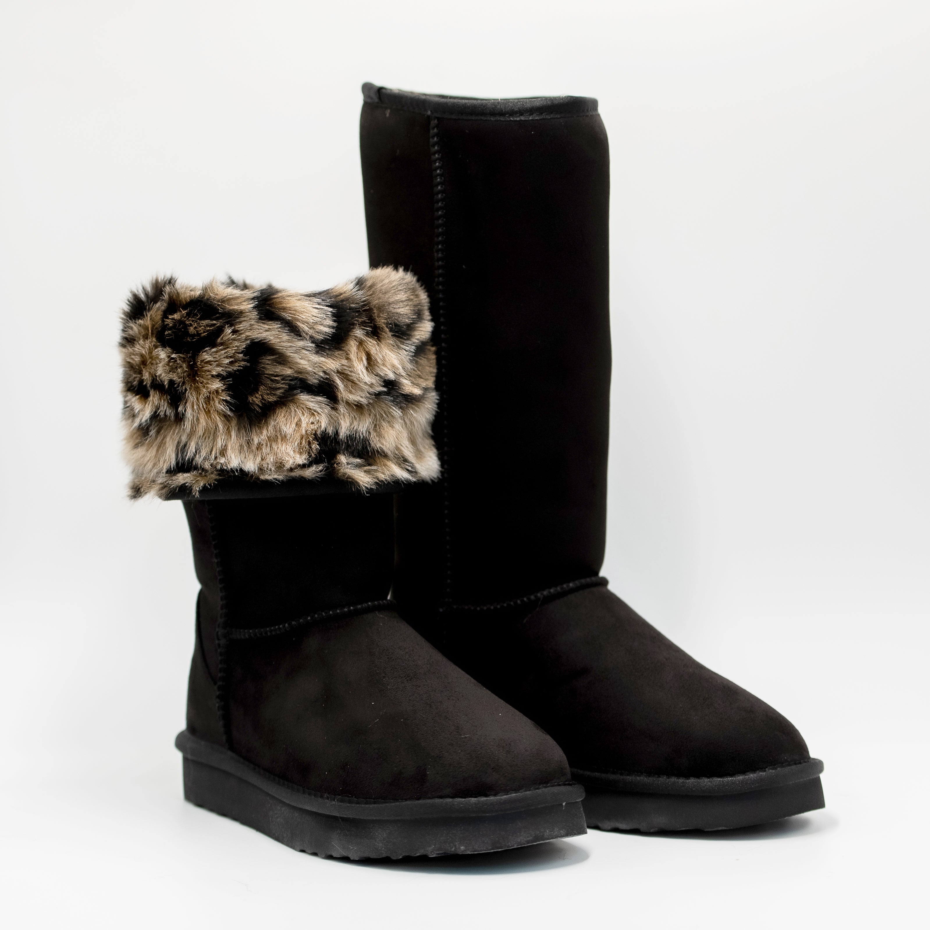 PAWJ Tall Boot | Black / Wild Leopard