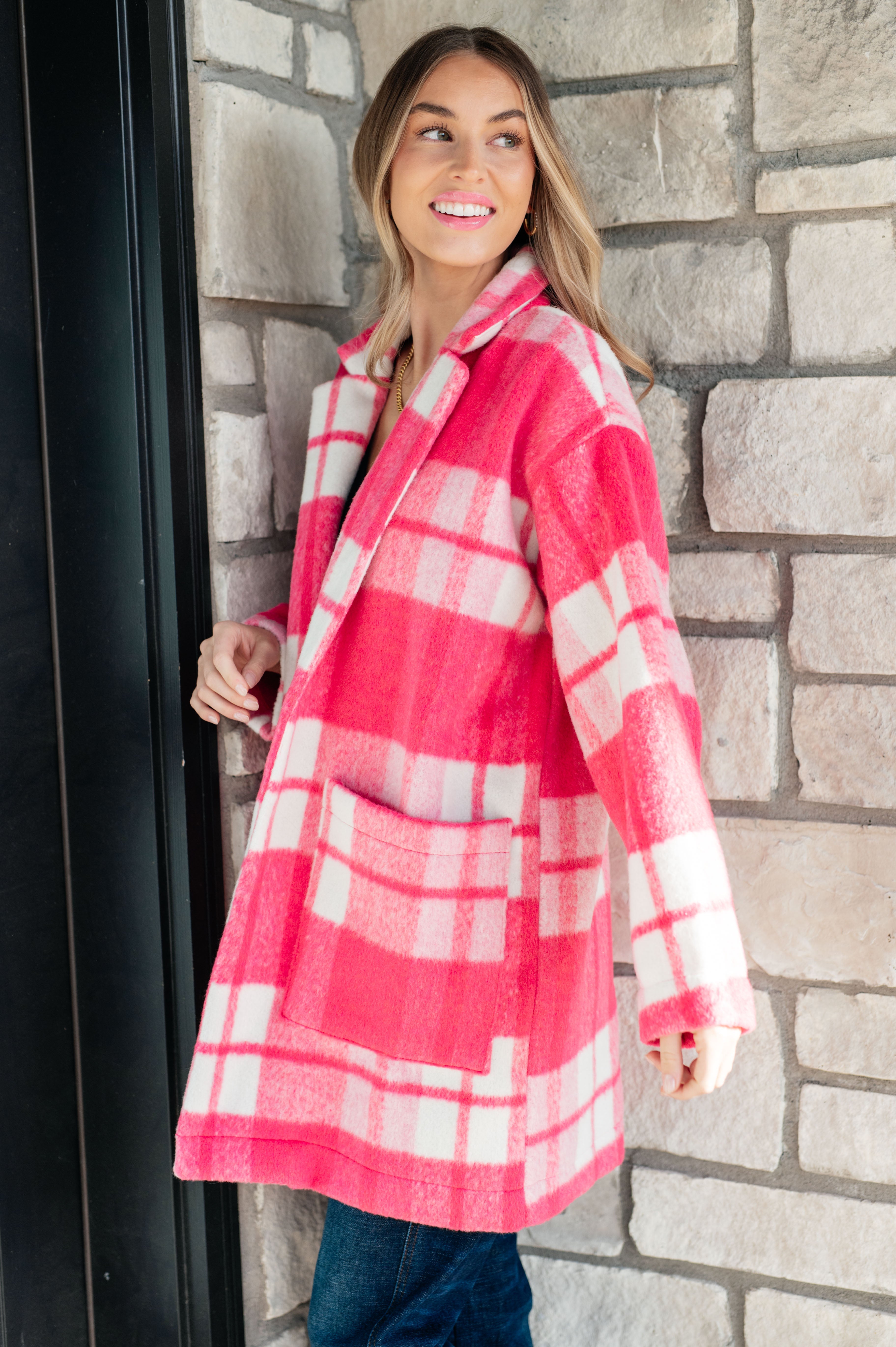 Pink Passion Plaid Coat