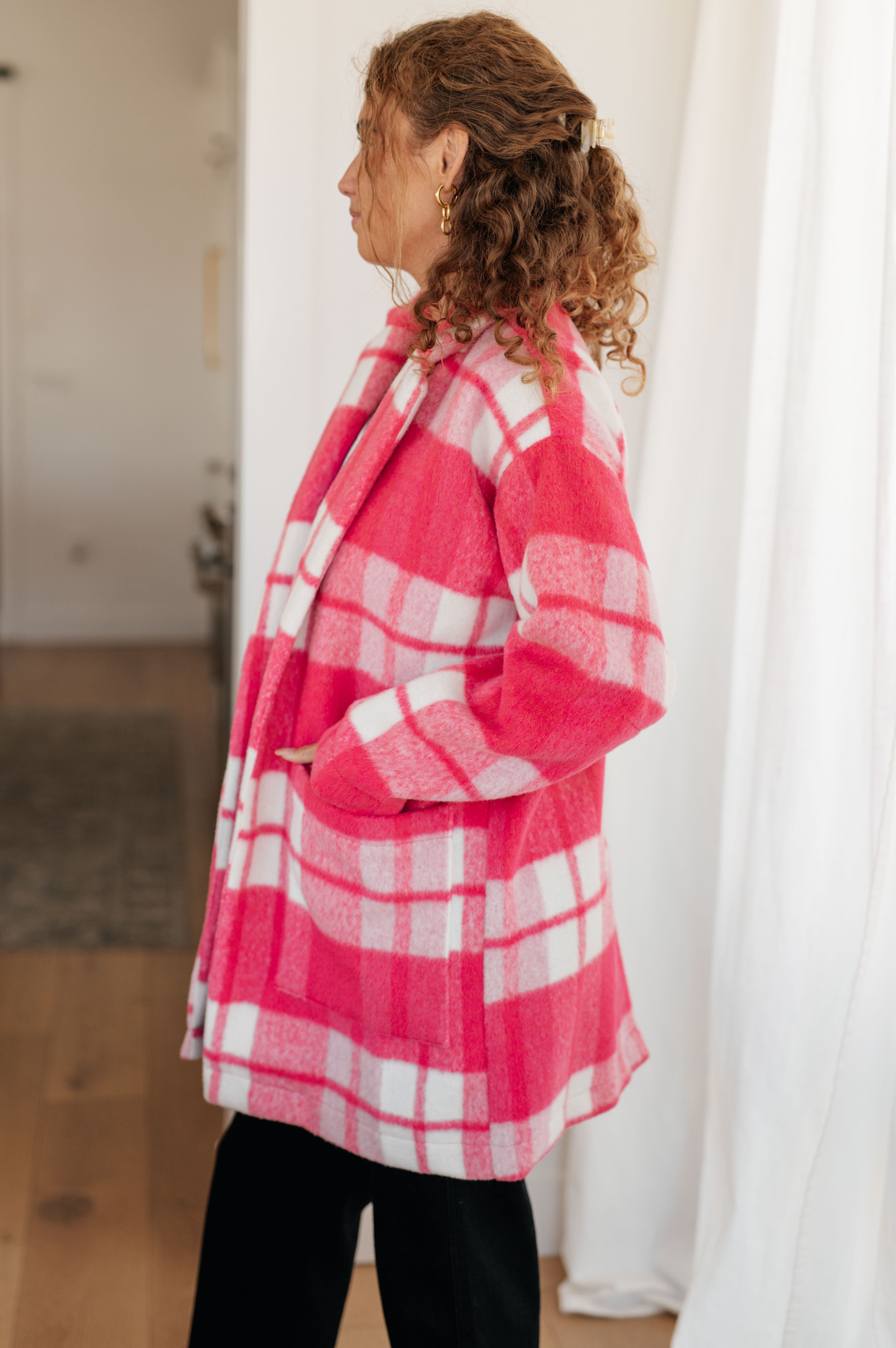 Pink Passion Plaid Coat