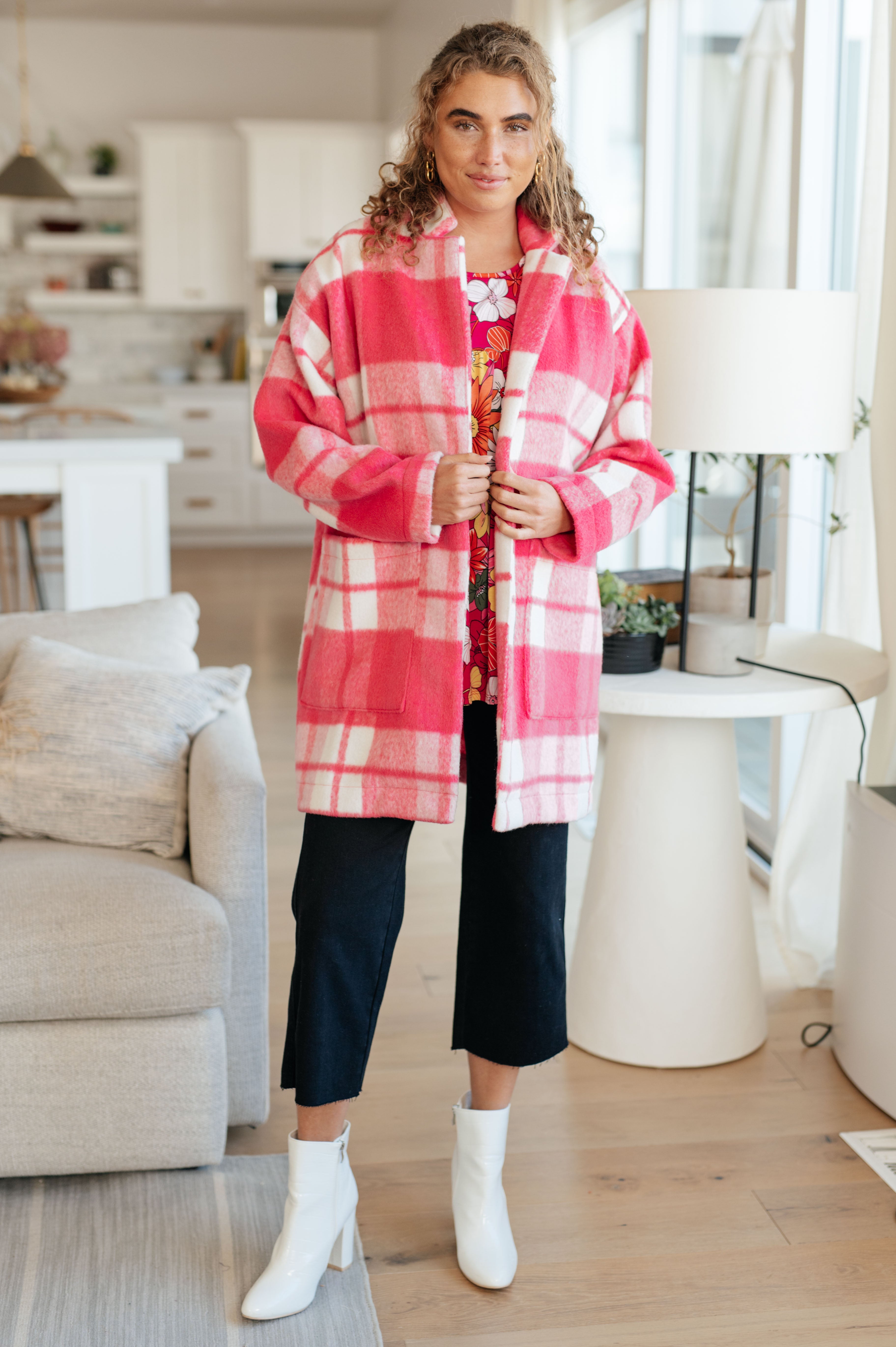 Pink Passion Plaid Coat