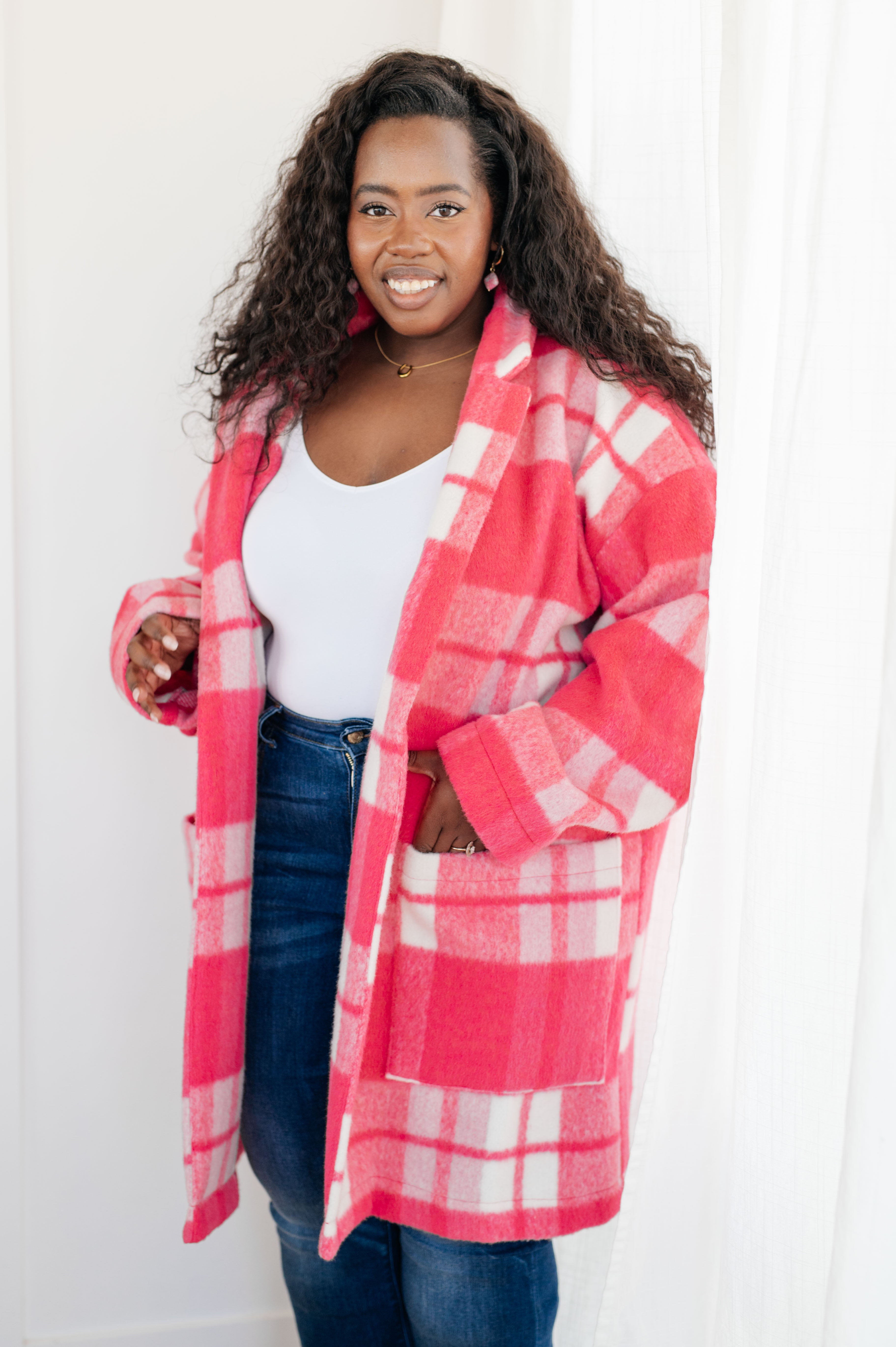 Pink Passion Plaid Coat