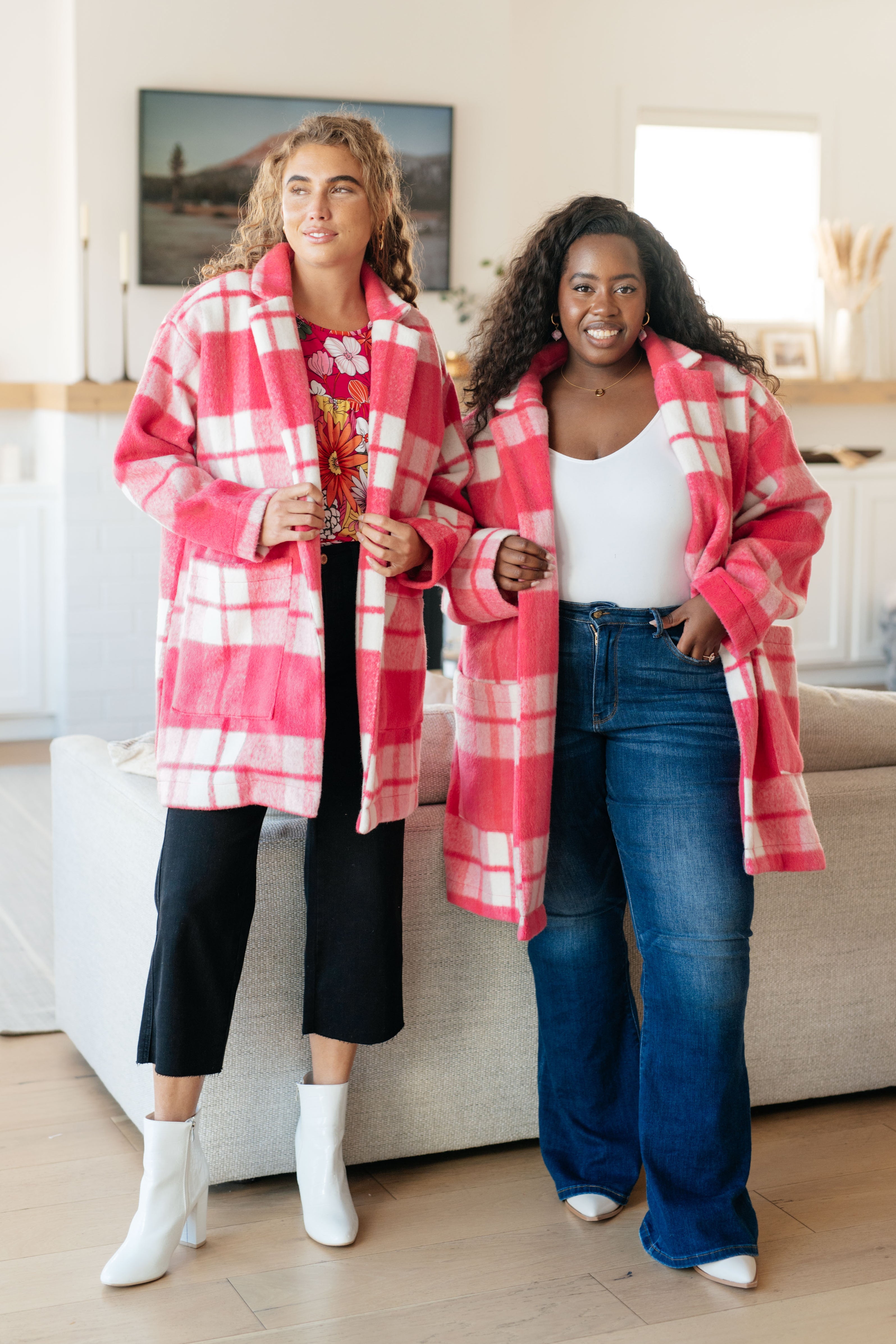 Pink Passion Plaid Coat