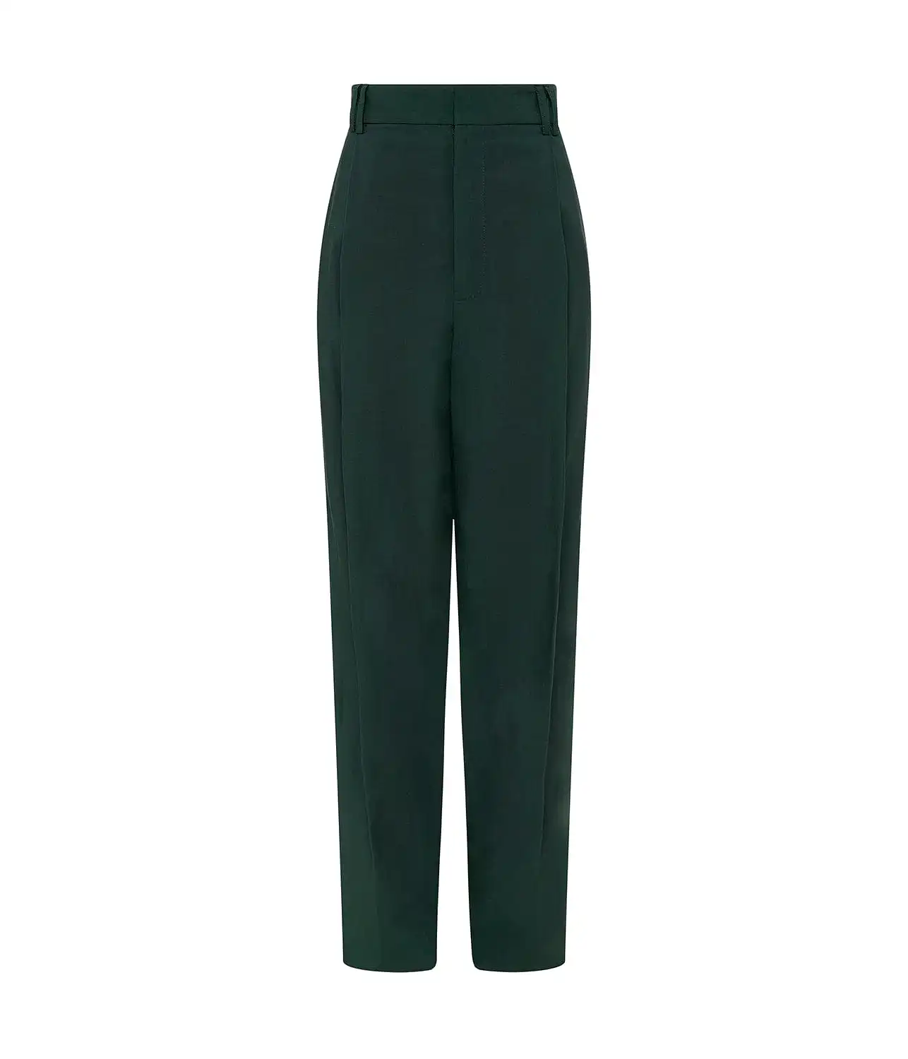 PLEAT FRONT LINEN PANT- MALACHITE