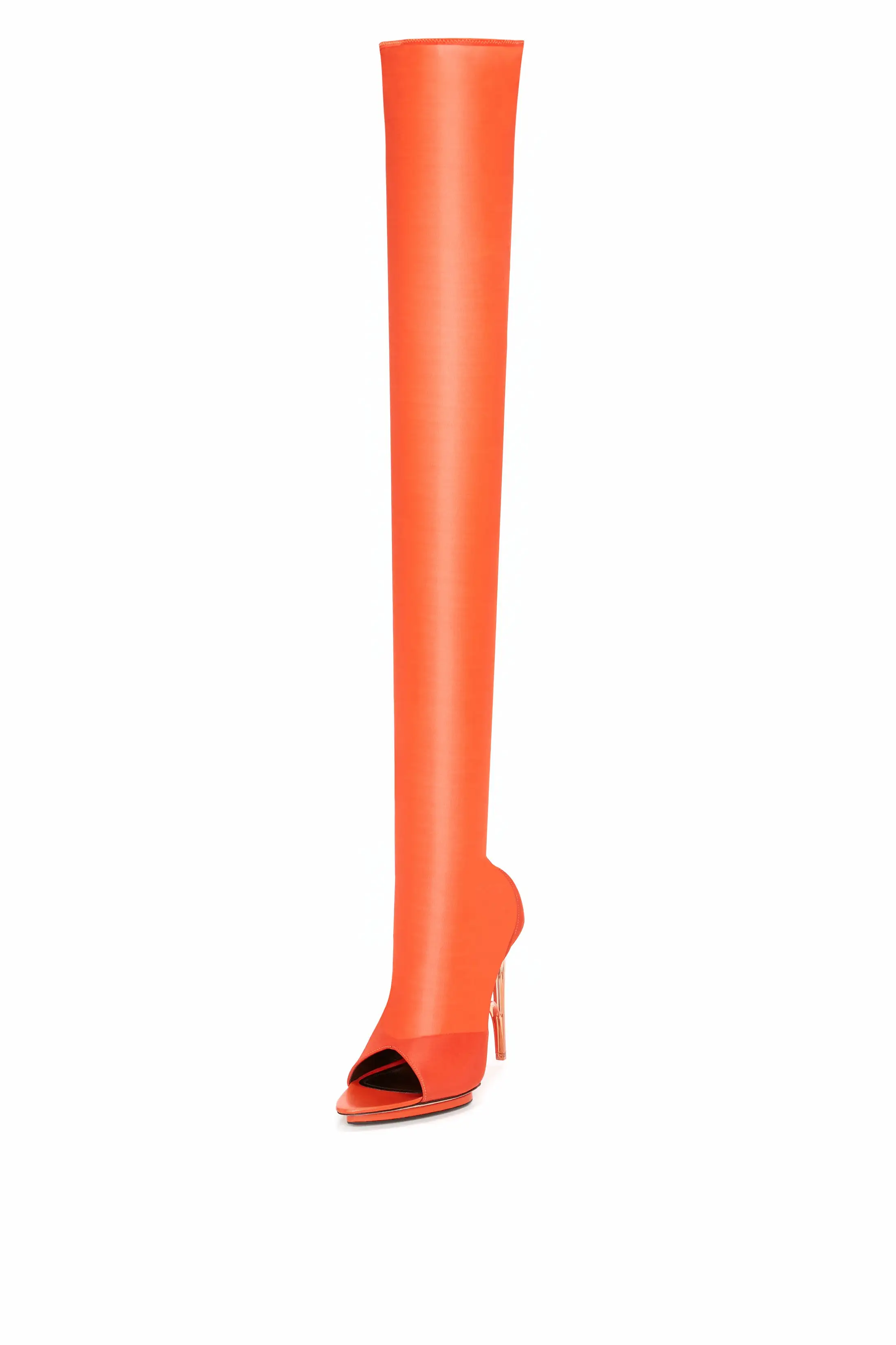 Pointy Toe Mesh Boot in Orange