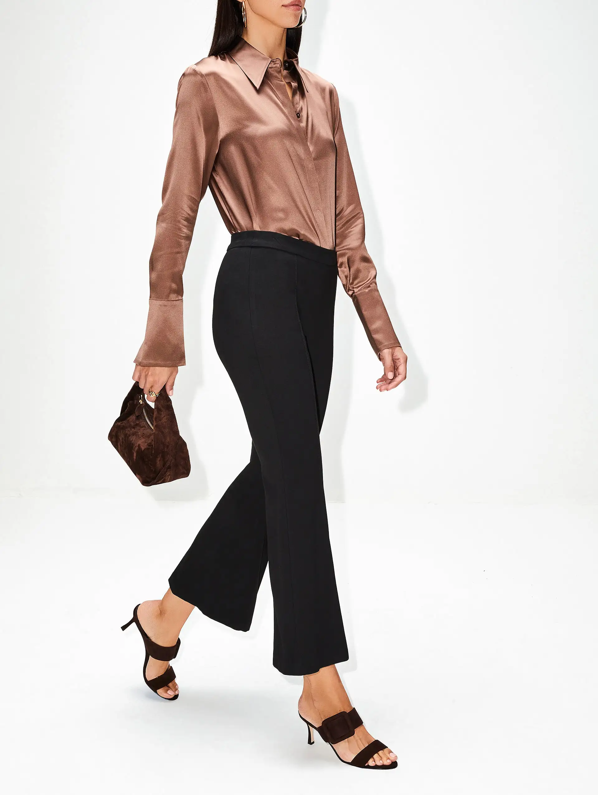 Pull On Cropped Flare Pant