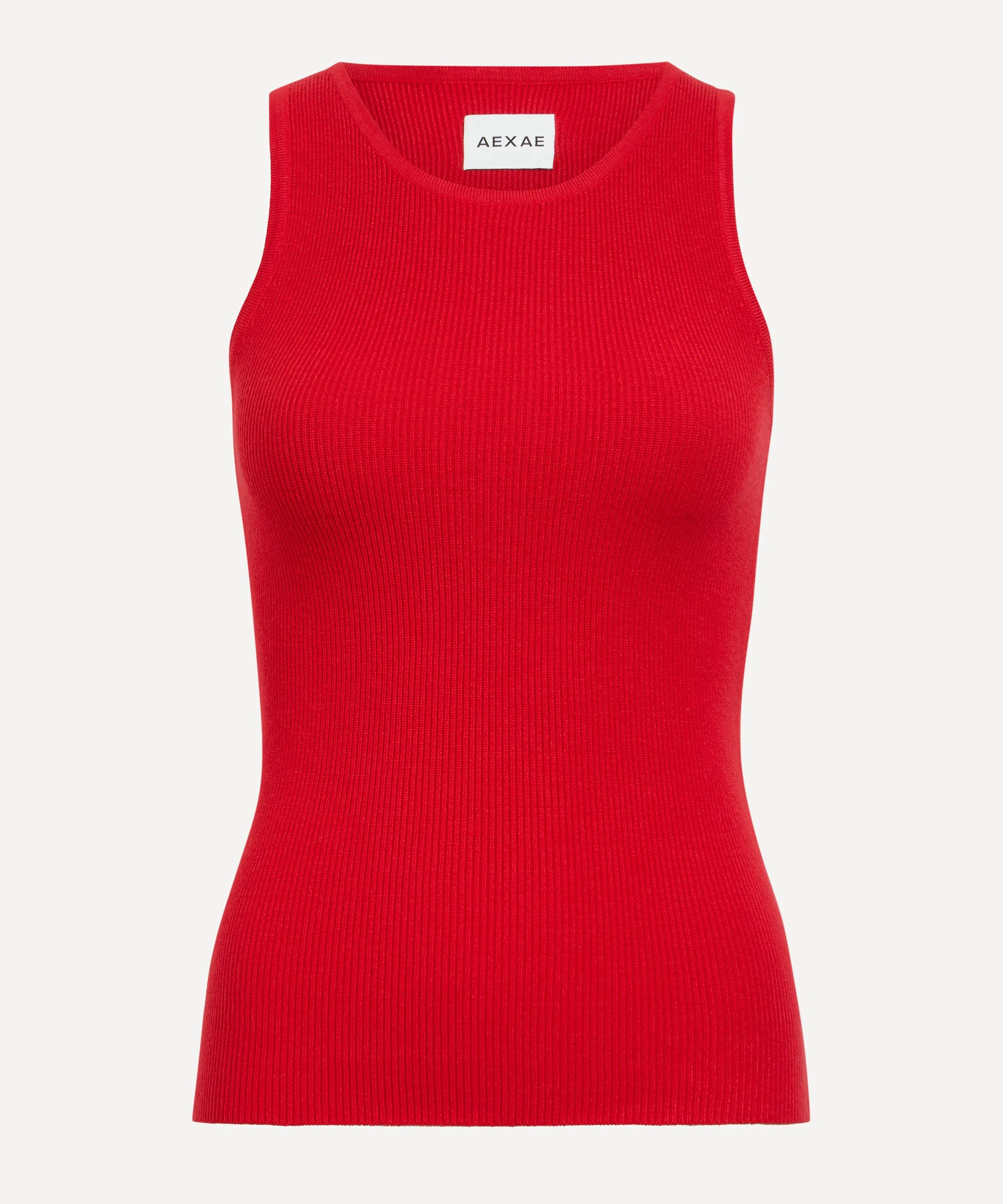 Red Rib Knit Top