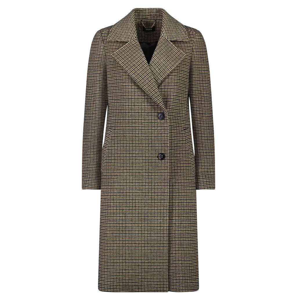 Rumour Woolen Coat - Taupe Check